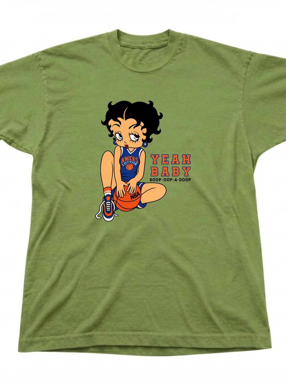 Betty Boop “Yeah Baby” Knicks Basketball Graphic Print Gildan T-shirt